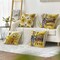 Home Sweet Home Bee Sunflower Throw Pillow Covers, 18 x 18 Inch Love Lives Here Sprin Stripes Cushion Case for Sofa Couch Set of 4